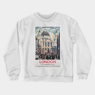 London, St Paul's Cathedral - Vintage Railway Travel Poster - 1939 Crewneck Sweatshirt